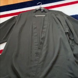 Silk Short Sleeve army green cardigan